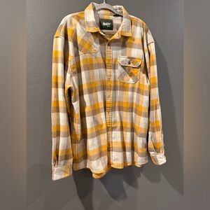 Howler Brothers Yellow and Cream Plaid Shirt